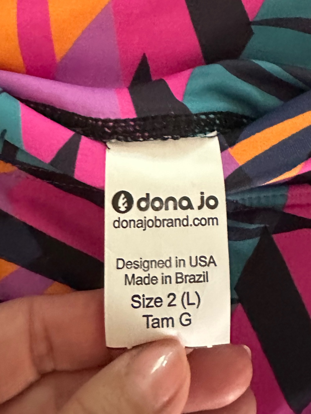 Dona Jo Vibrant Tropical Print A-Line Skirt - Pink Multi - Picture 4 of 5